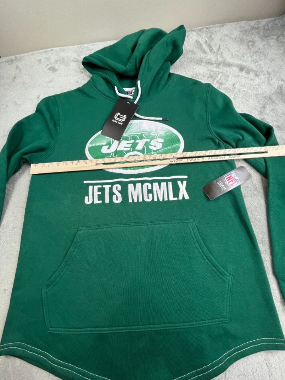 New York Jets Hoodie Men Medium Green NFL Team Apparel MCMLX Pullover Sweatshirt - Picture 5 of 9